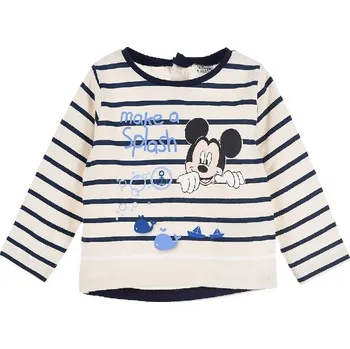 Mickey Disney Baby bílé pruhované tričko Velikost: 86