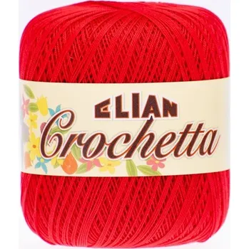 Háčkovací příze Elian Crochetta 3219 - červená