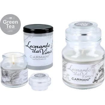 Svíčka Carmani® Vonná americká svíčka ve skle L. da Vinci, Vitruvianská čtyřka - 335 g