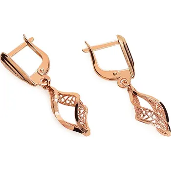 Náušnice Zlaté visací náušnice IZ9770R + dárkové balení LUXUS zdarma