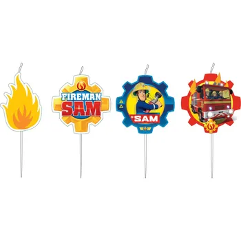 Dortová svíčka Amscan Požárník Sam svíčky 4 ks 7,3 cm