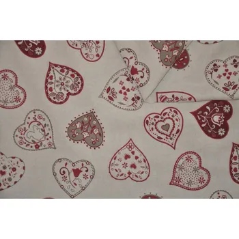 Axin Trading s.r.o. Látka Mihra motiv červená srdce Axin Trading s.r.o.