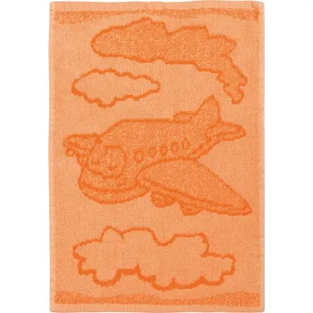 Dětský žakárový ručník LETADLO 30x50 cm oranžový