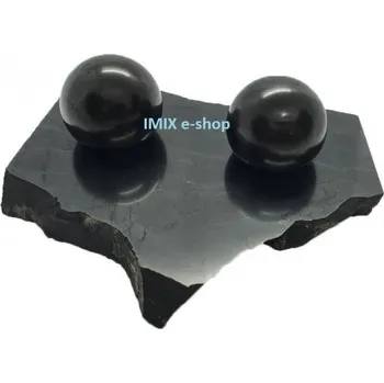 Sada dvě šungitové koule 3 cm na velkém společném podstavci