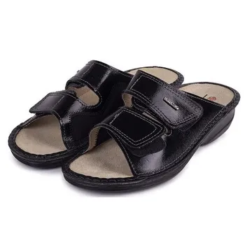 Dámské pantofle Vlnka Manufacture Kožené nazouváky Eva černé