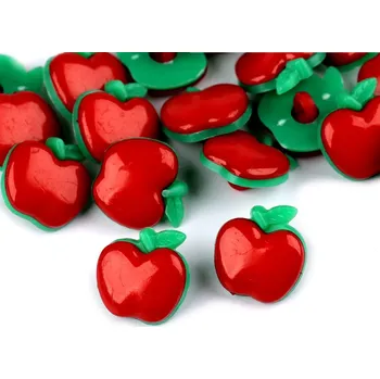 Knoflík Knoflík dětský velikost 28" jablko, barva 2 červená