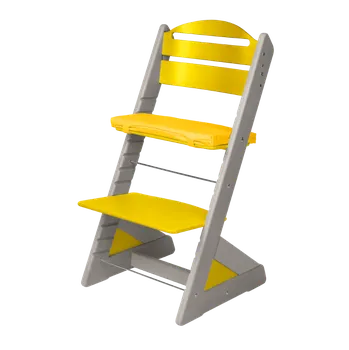Jídelní židlička Jitro Dětská rostoucí židle Plus ŠEDÁ VÍCEBAREVNÁ Žlutá