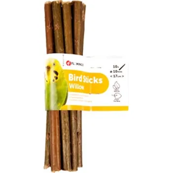 Krmivo pro ptáka Flamingo Pet Products NV Hračka pták přírodní žvýkací tyčky z vrby, Flamingo 10ks, 1x17cm