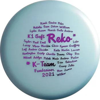 Disc golf Kastaplast 2021 Team Fundraiser K1 Soft Reko 172g Růžová/Světlemodrá