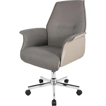 IDEA Kancelářské křeslo COMFORT K133, šedé — šedá/stříbrná