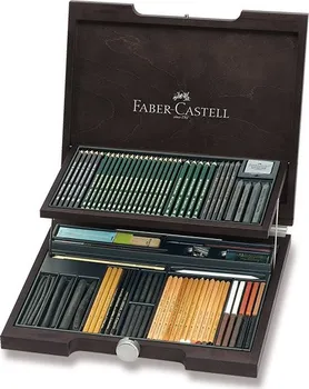 Pastelka Faber-Castell Pitt Monochrome sada v dřevěné kazetě 81 ks