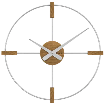 Hodiny VLAHA Dřevěné stříbrné hodiny VLAHA STUDIO vyrobené v Čechách VCT1051 (hodiny s vůní dubového dřeva a certifikátem pravosti a datem výroby)