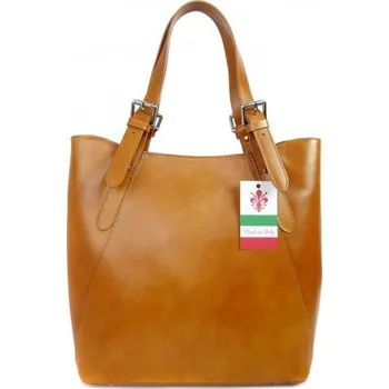 Kožená kabelka přes rameno Vera Pelle 0145 camel