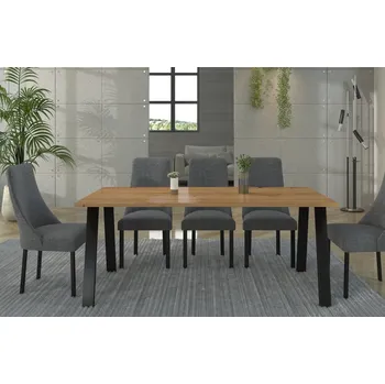 Jídelní set Jídelní stůl KOLINA 185x67 cm černá/artisan