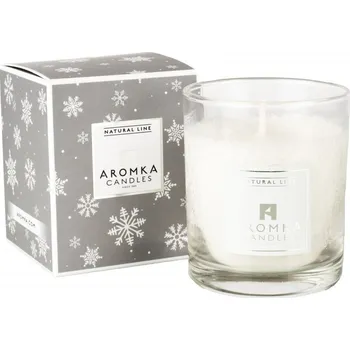 Svíčka Přírodní vonná svíčka palmová - AROMKA - Vánoční balení - Whiskovka, 250 ml Vůně: Vanilka - béžová