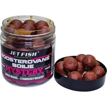 Boilies Jet Fish Mystery Boosterované boilie 250ml Příchutě: Jahoda/Moruše