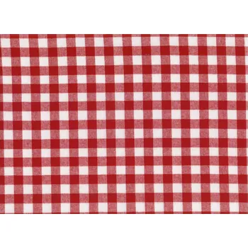 JAN peří Bavlněná látka Kanafas - kostka červeno/bílá - Bavlněná látka Kanafas - kostka červeno/bílá 1 m (140x100 cm)