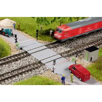 Modelová železnice Auhagen 44649 N Au železniční přejezd - poloviční bariéra