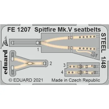 Plastikový model 1/48 Spitfire Mk.V seatbelts STEEL (EDU/SP.H.)