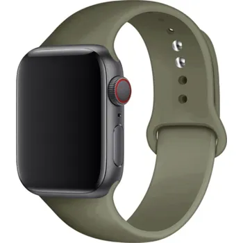 Příslušenství k chytrým hodinkám Silikonový náramek pro Apple Watch 45mm (44,42mm) Barva: Khaki