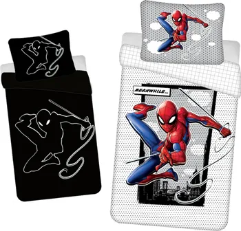 Ložní povlečení Jerry Fabrics Spiderman 02 svítící 140 x 200, 70 x 90 cm zipový uzávěr