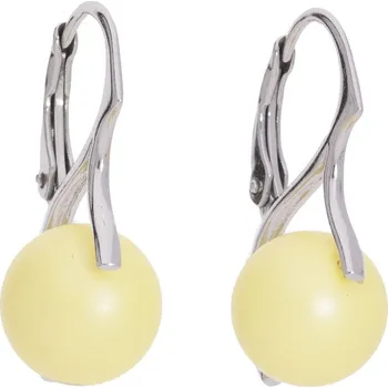 Náušnice Lafira stříbrné náušnice žluté perly 3090 (visací)