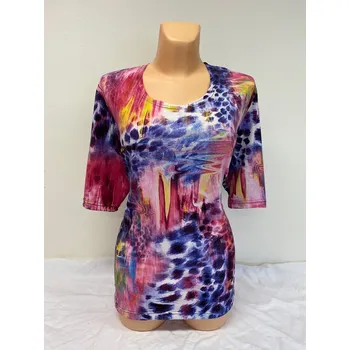 Dámská tunika Halenka JANETA, Barva Fialová, Velikost XXL 48, Materiál 98% Polyester 2% Lycra