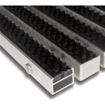 Rohožka Černá hliníková čistící kartáčová venkovní rohož Alu Super - 100x100x2,7cm 80000746