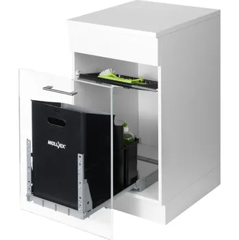 Odpadkový koš Müllex Oekonom 35/2/2, odpadkový koš pro čelní výsuv, černá