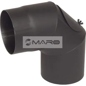 Kouřovod Koleno kouřovodu 90° 1,5 mm s čistícím otvorem 200 mm, černé, A97.052090