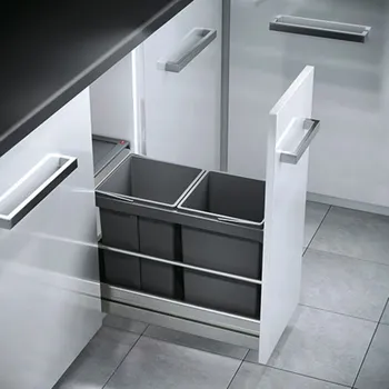 Odpadkový koš Tandem 2, odpadkový koš pro stávající výsuvy, grafitově šedá, V 375mm