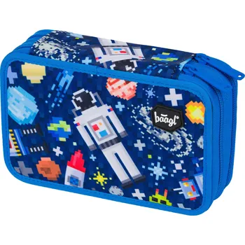 BAAGL Školní penál dvoupatrový prázdný, Space Game