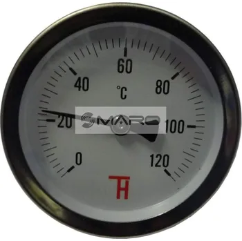 Thermis Teploměr topenářský ETR 0-120°C, ø 63 mm, L 50 mm, včetně jímky 1/2", PN25, ETR6312050