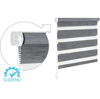 Roleta ZEBRA-SHOP Roleta DEN A NOC / KOMPLET / PREMIUM / GRAFIT MELÍR / BH 70 Výška: 150, Šířka: 30, Strana ovládání: vpravo