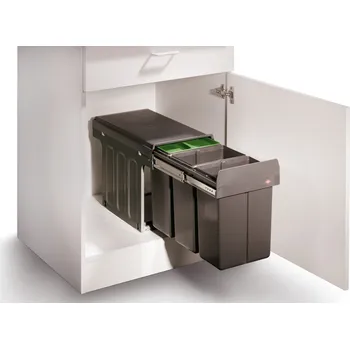 Odpadkový koš Bio Master, Odpadkový koš pro otočné dveře, s bio víkem, antracit