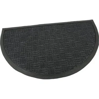 Rohožka Černá textilní gumová čistící půlkruhová rohož FLOMA Criss Cross - 45x75x0,8cm 89897003