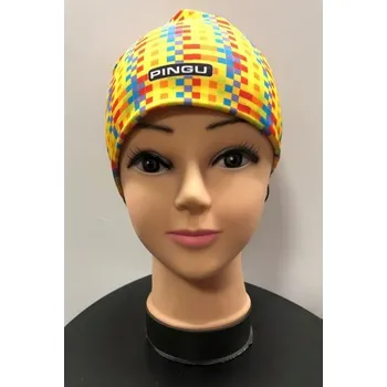 Čepice Zimní čepice Pingu čtverečky barevná Jun.