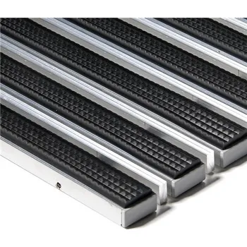 Rohožka Hliníková gumová čistící venkovní kartáčová rohož Alu Extra - 100x100x1,7cm 80000722