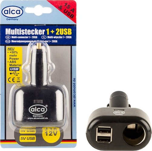 alca® Auto Stecker 2 USB und 1 12V