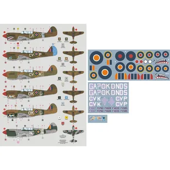Plastikový model DK decals 1/48 Kittyhawk Mk.IV over Italy, 1944-45 (6x camo)