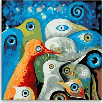 Malování podle čísel - Víc očí víc ví - 40x40 cm, bez dřevěného rámu - CZ výroba