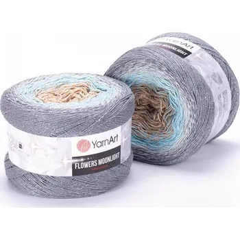 Galanterie YarnArt Flowers Moonlight 3268 sv.šedo-sv.modrá-béžová