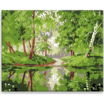 Malování podle čísel - Listnatý park - 50x40 cm, bez dřevěného rámu - CZ výroba