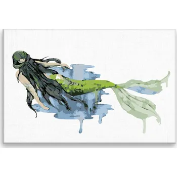 Dětské zboží Malování podle čísel - Plavající mořská panna - 60x40 cm, bez dřevěného rámu - CZ výroba