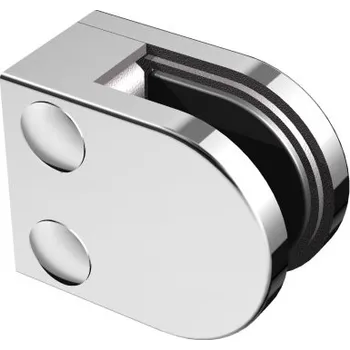 Zábradlí Hahn Steel Nerez držák skla 63 x 45 mm, pro profil - leštěný Těsnění pro sklo: 10,76mm