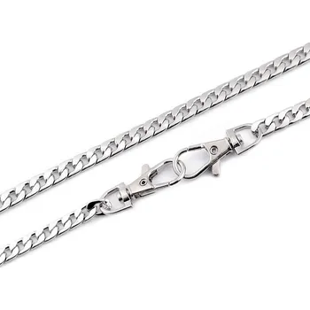 Řetízek plochý na kabelky s karabinou délka 120 cm, barva 1 nikl