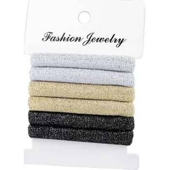 Sada gumiček do vlasů s lurexem - 6 ks zlaté