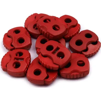 Brzdičky s dvěmi dírkami 20x20 mm, barva 3 červená tmavá