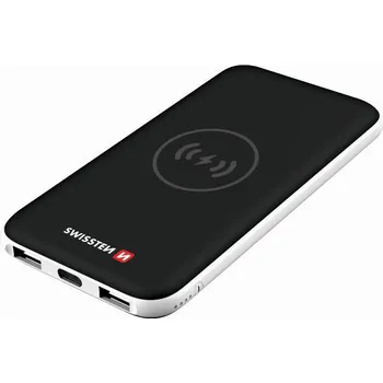 Powerbanka Swissten Wireless Slim - černá/stříbrná