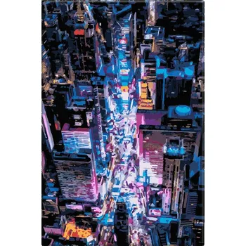 Dětské zboží Malování podle čísel - Město z výšky - 40x60 cm, bez dřevěného rámu - CZ výroba